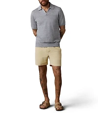 Faherty Linen Short Sleeve Sweater Knit Polo Shirt
