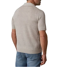 Faherty Linen Short Sleeve Sweater Knit Polo Shirt
