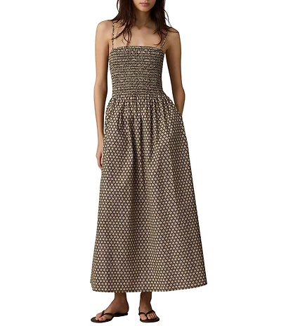Faherty Lucia Square Neck Sleeveless Maxi Dress