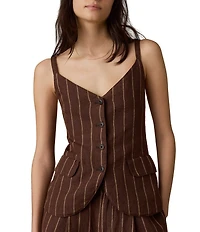 Faherty Milo Linen Striped Vest