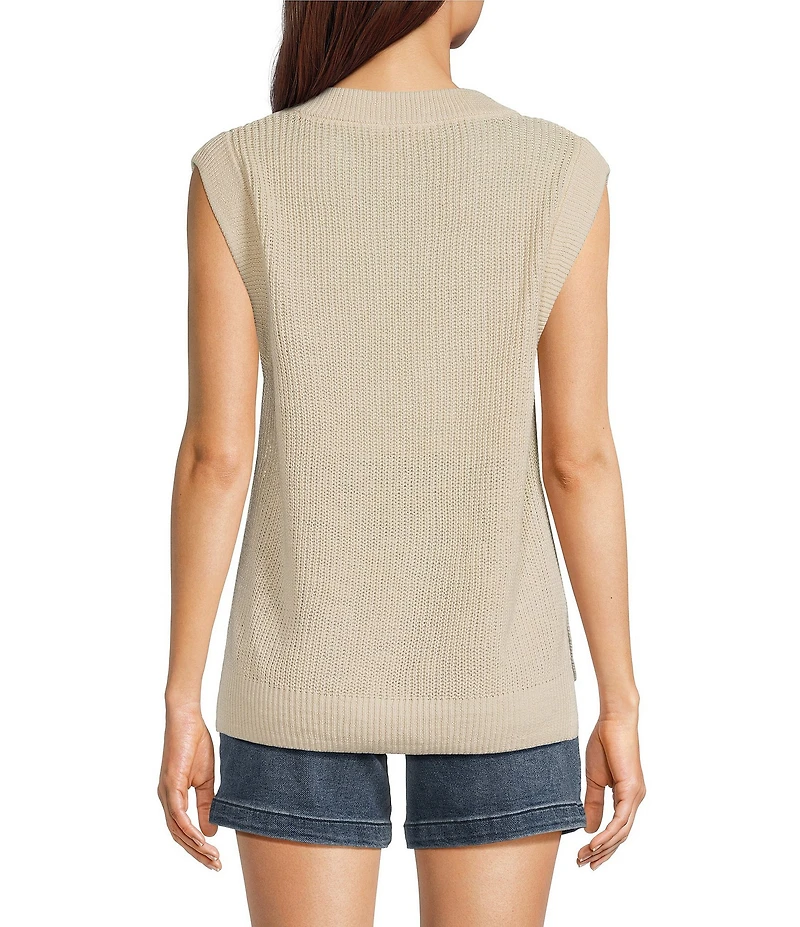 Faherty Miramar Organic Cotton Linen Blend Knit Sweater Tank Top