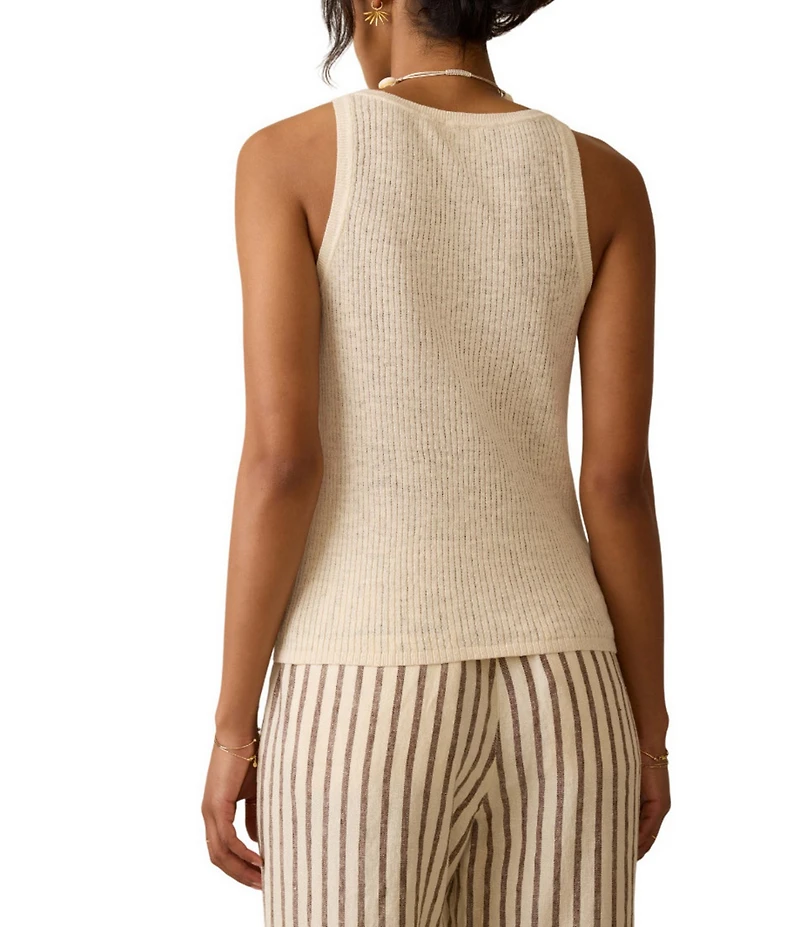Faherty Miramar Rib Knit Scoop Neck Sleeveless Tank