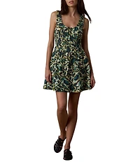 Faherty Montecito Linen Scoop Neck Sleeveless Mini Tank Dress