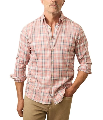 Faherty Monterrey Sky Plaid Long Sleeve Woven Shirt