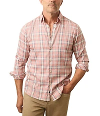 Faherty Monterrey Sky Plaid Long Sleeve Woven Shirt