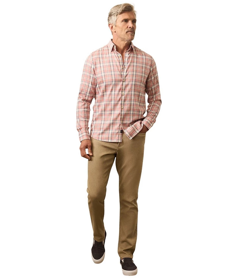 Faherty Monterrey Sky Plaid Long Sleeve Woven Shirt