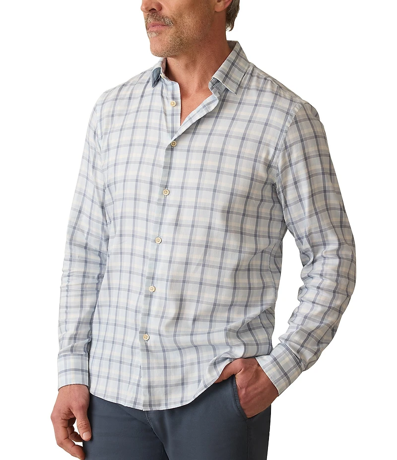 Faherty Monterrey Storm Plaid Long Sleeve Woven Shirt