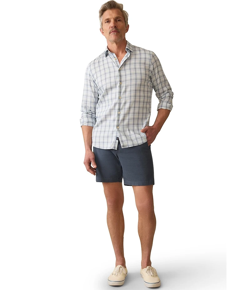 Faherty Monterrey Storm Plaid Long Sleeve Woven Shirt