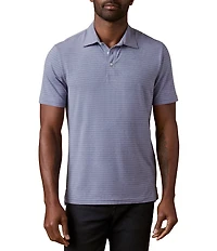 Faherty Movement Coral Stripe Short Sleeve Polo Shirt