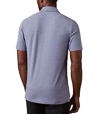 Faherty Movement Coral Stripe Short Sleeve Polo Shirt