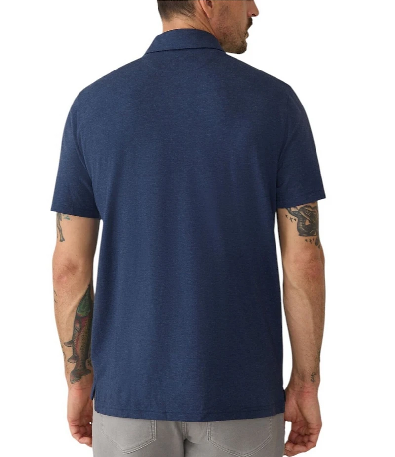 Faherty Movement Feeder Stripe Stretch Short Sleeve Polo Shirt
