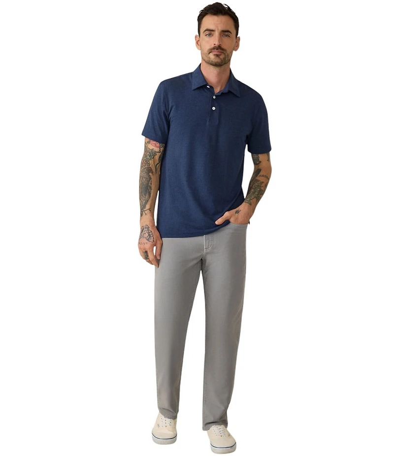 Faherty Movement Feeder Stripe Stretch Short Sleeve Polo Shirt