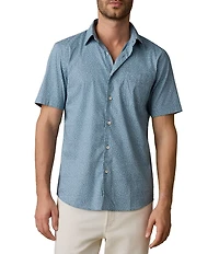 Faherty Movement Foliage Print Short Sleeve Woven Shirt