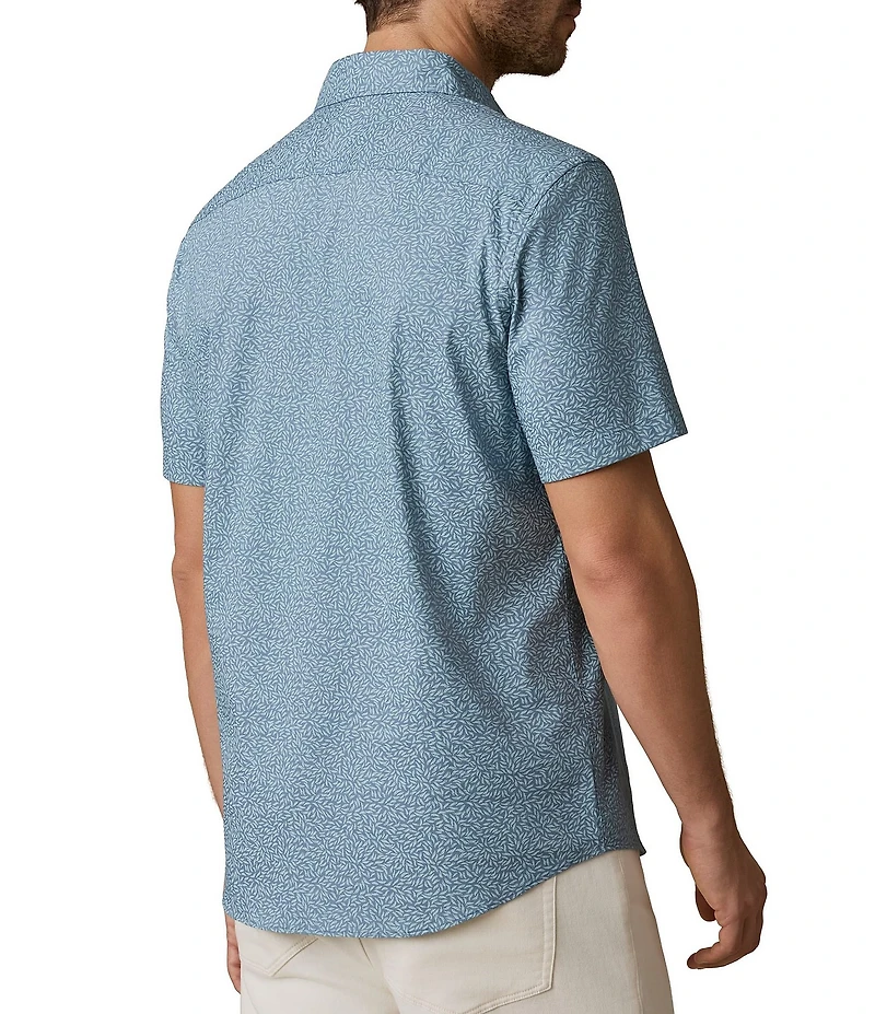 Faherty Movement Foliage Print Short Sleeve Woven Shirt