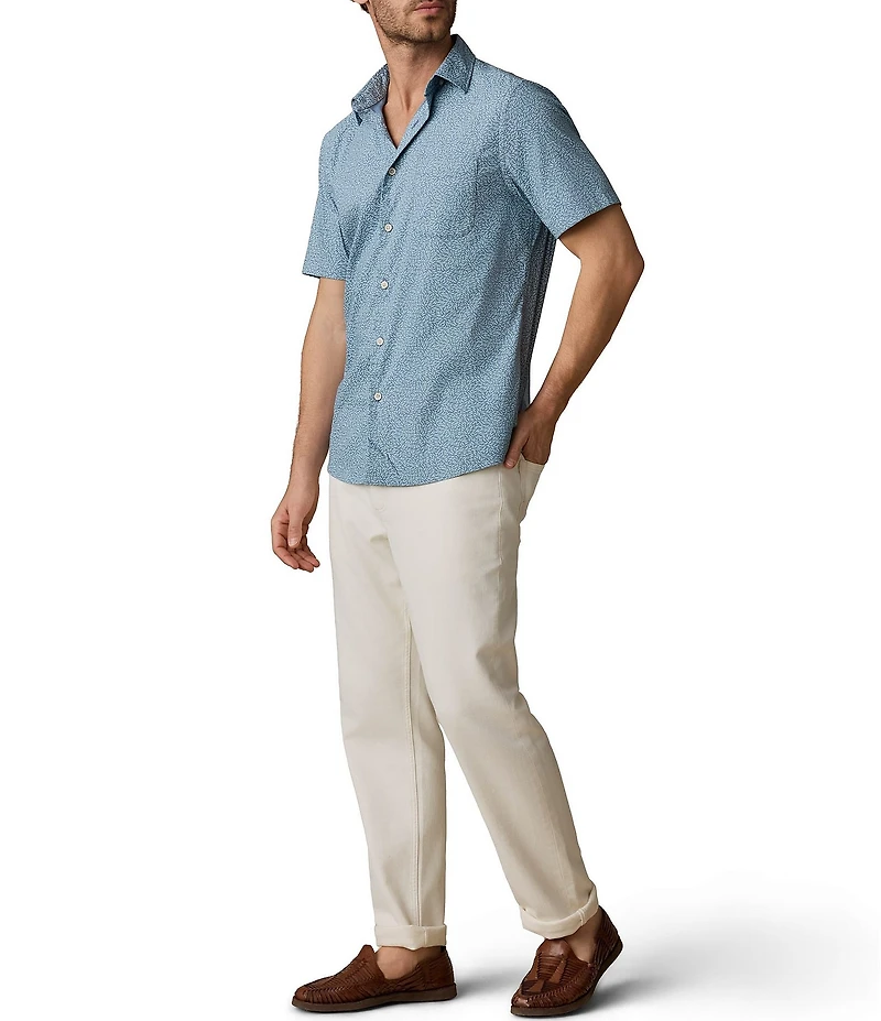 Faherty Movement Foliage Print Short Sleeve Woven Shirt