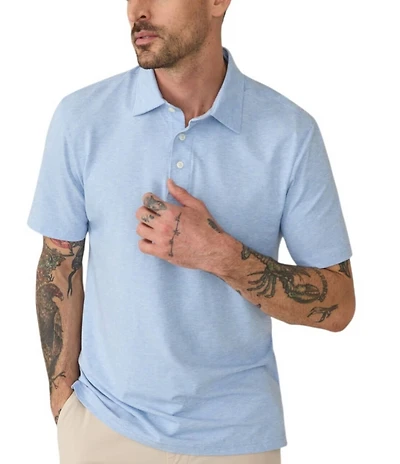 Faherty Movement Heather Short Sleeve Polo Shirt