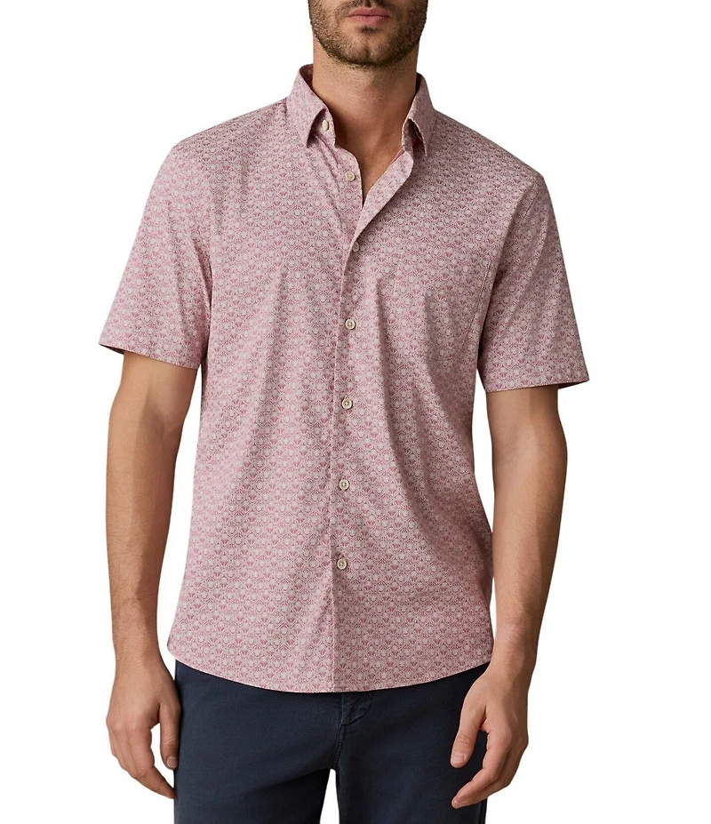 Faherty Movement Palm Print Short Sleeve Woven Shirt
