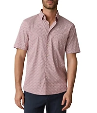 Faherty Movement Palm Print Short Sleeve Woven Shirt