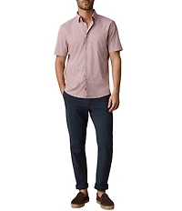 Faherty Movement Palm Print Short Sleeve Woven Shirt