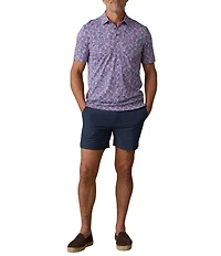 Faherty Movement Pique Foliage Print Short Sleeve Polo Shirt