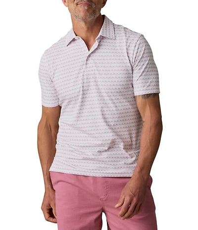 Faherty Movement Pique Stripe Short Sleeve Polo Shirt