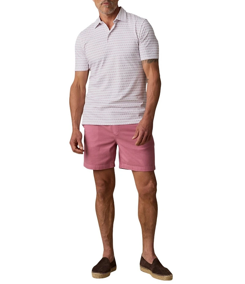 Faherty Movement Pique Stripe Short Sleeve Polo Shirt