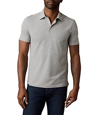 Faherty Movement Stripe Pattern Short Sleeve Polo Shirt