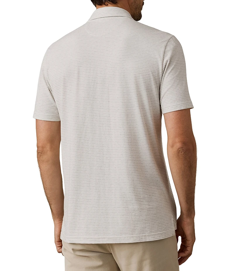 Faherty Movement Stripe Stretch Short Sleeve Classic Polo Shirt