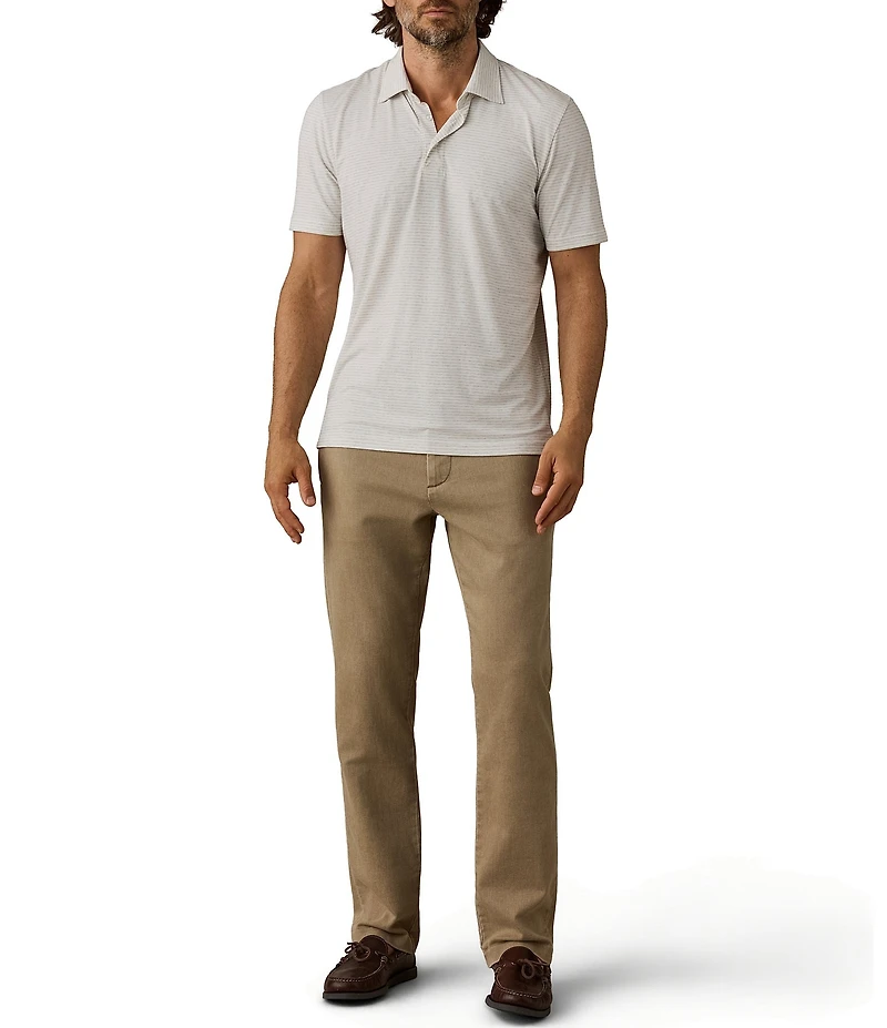 Faherty Movement Stripe Stretch Short Sleeve Classic Polo Shirt