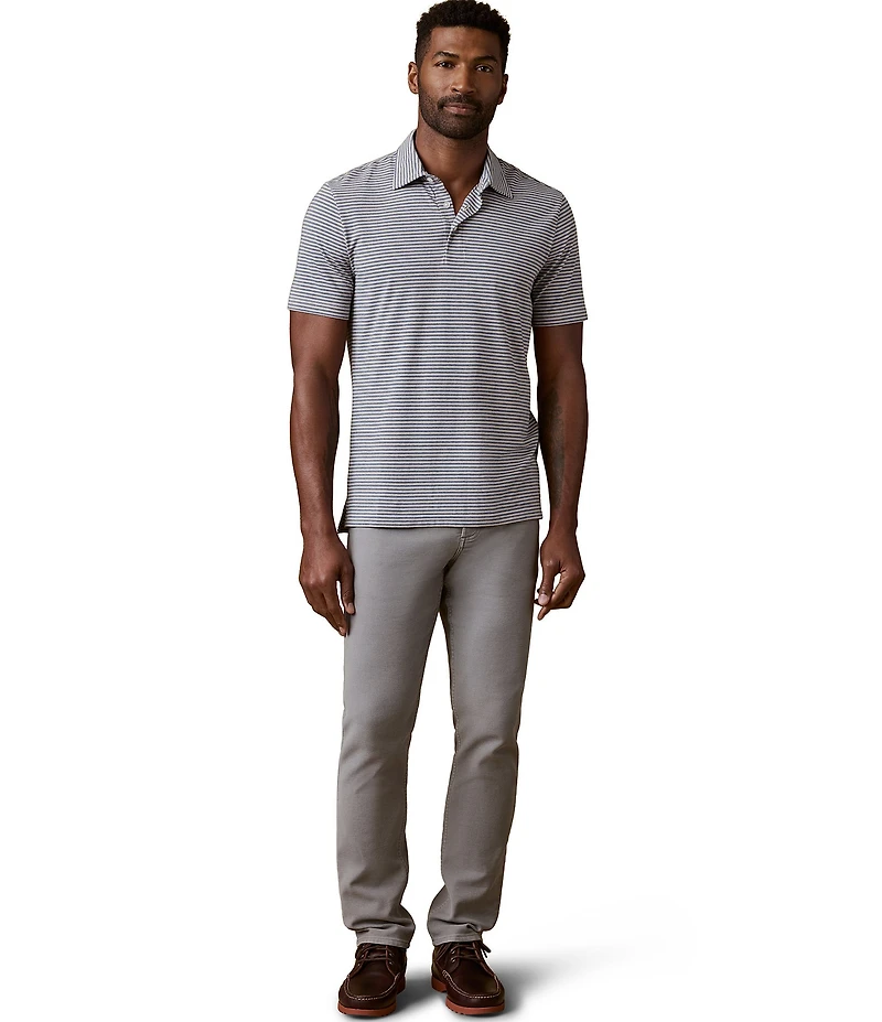 Faherty Movement Stripe Stretch Short Sleeve Polo Shirt