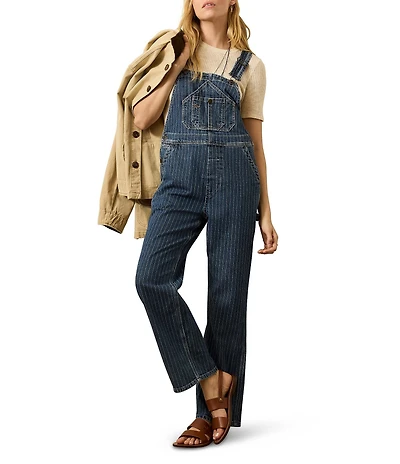 Faherty Organic Cotton Denim Riveter Straight Leg Overall