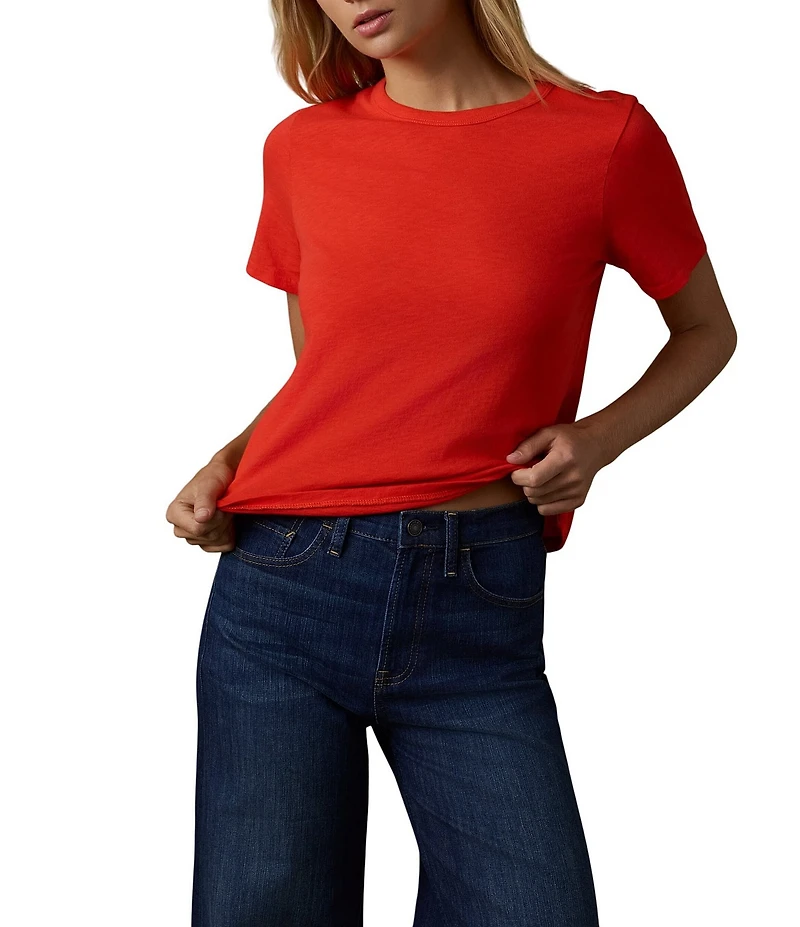 Faherty Organic Cotton Knit Crew Neck Short Sleeve Tee