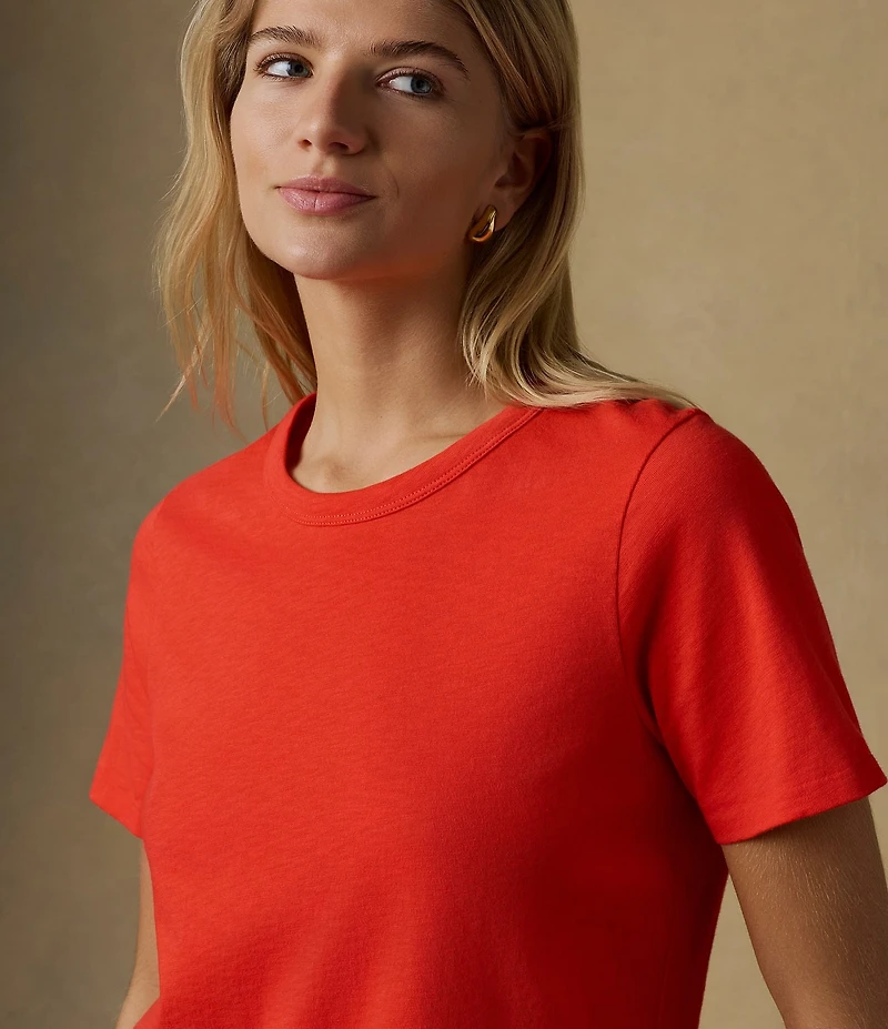 Faherty Organic Cotton Knit Crew Neck Short Sleeve Tee