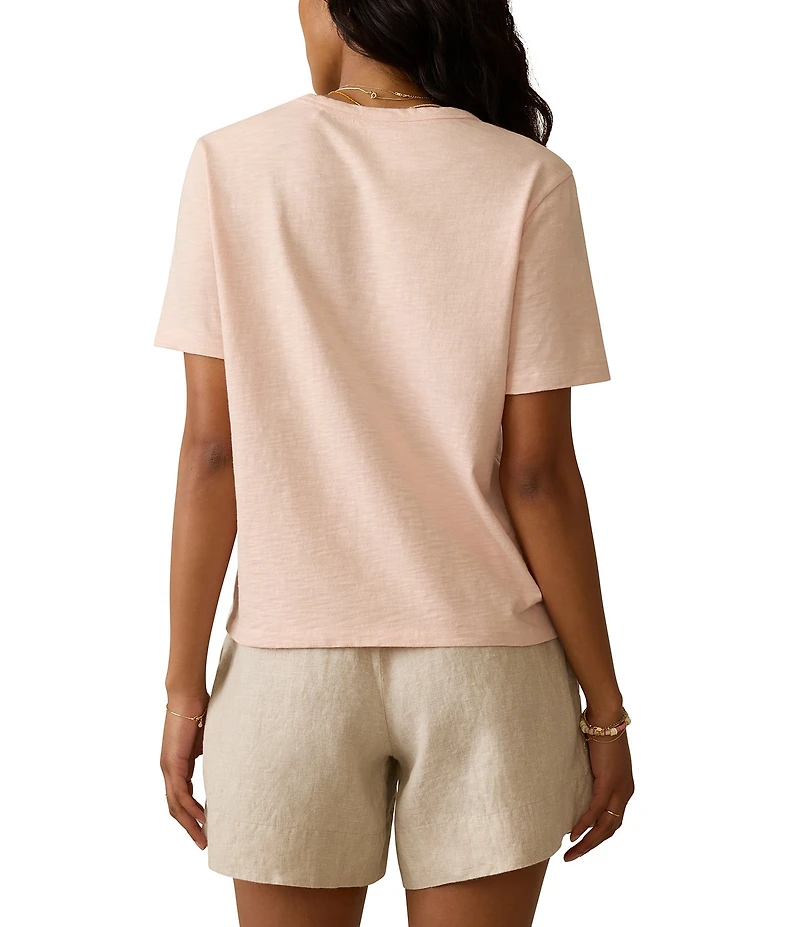 Faherty Organic Cotton Knit Crew Neck Short Sleeve Tee