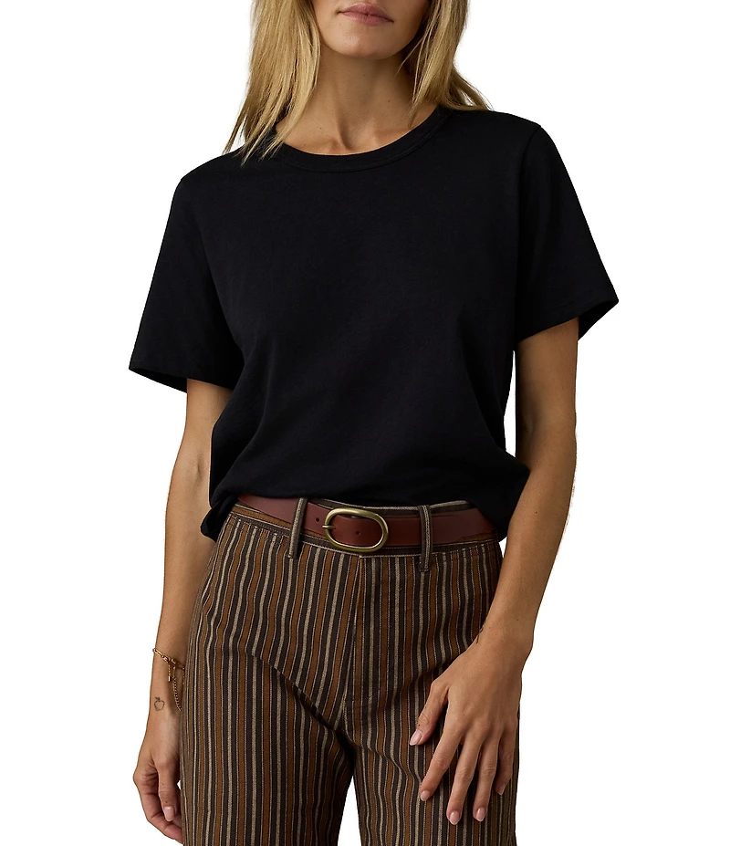 Faherty Organic Cotton Knit Crew Neck Short Sleeve Tee