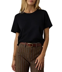 Faherty Organic Cotton Knit Crew Neck Short Sleeve Tee