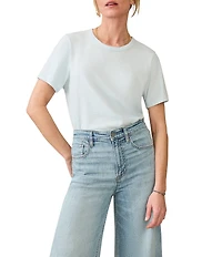Faherty Organic Cotton Knit Crew Neck Short Sleeve Tee