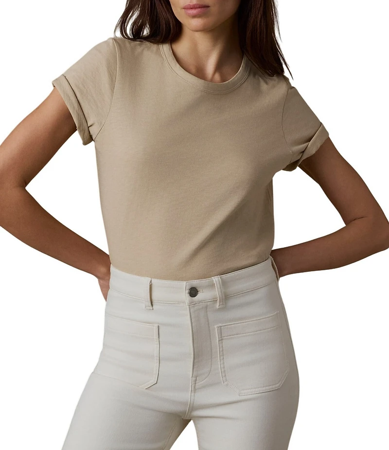 Faherty Organic Cotton Knit Crew Neck Short Sleeve Tee