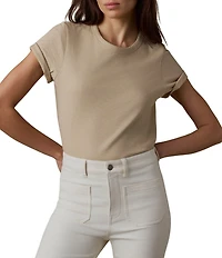 Faherty Organic Cotton Knit Crew Neck Short Sleeve Tee