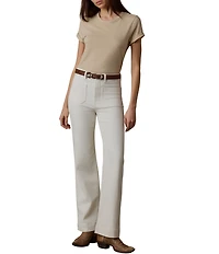 Faherty Organic Cotton Knit Crew Neck Short Sleeve Tee