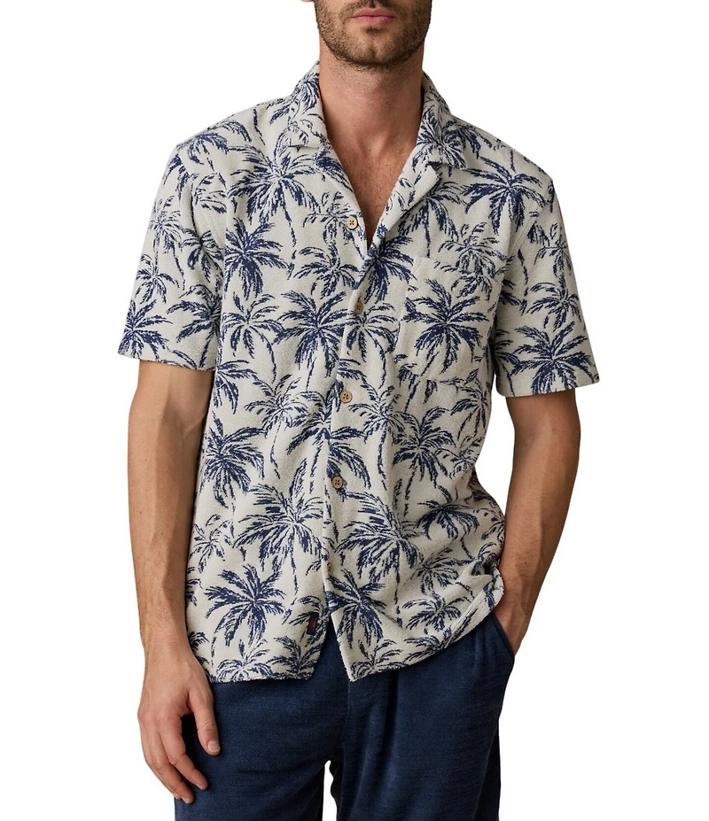 Faherty Palm Cabana Short Sleeve Woven Camp Shirt