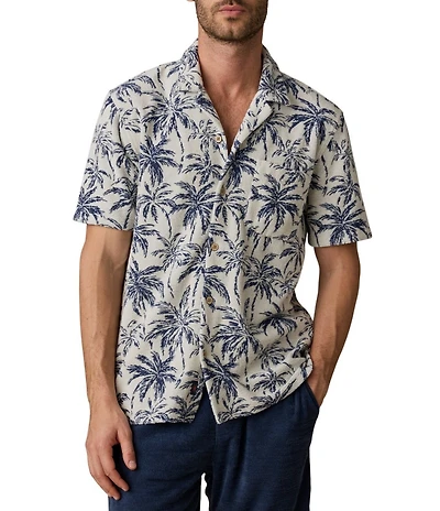 Faherty Palm Cabana Short Sleeve Woven Camp Shirt