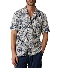 Faherty Palm Cabana Short Sleeve Woven Camp Shirt