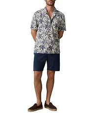Faherty Palm Cabana Short Sleeve Woven Camp Shirt