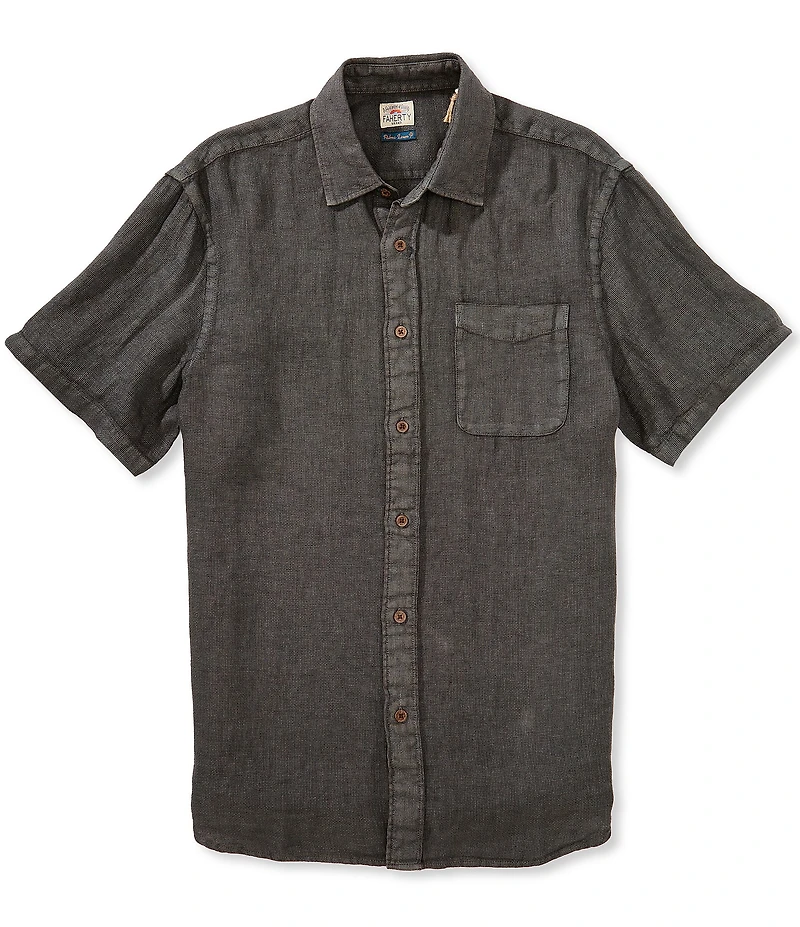 Faherty Palma Linen Short Sleeve Woven Shirt