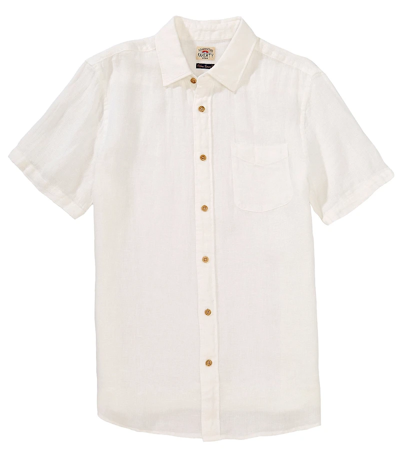 Faherty Palma Linen Short Sleeve Woven Shirt