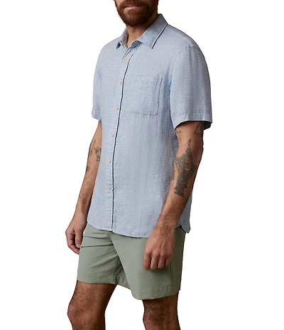 Faherty Palma Linen Short Sleeve Woven Shirt