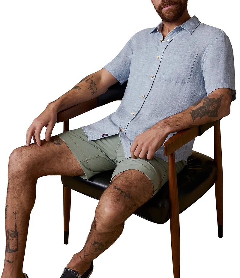 Faherty Palma Linen Short Sleeve Woven Shirt