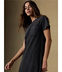 Faherty Recycled Knit Crew Neck Short Sleeve T-Shirt Dress