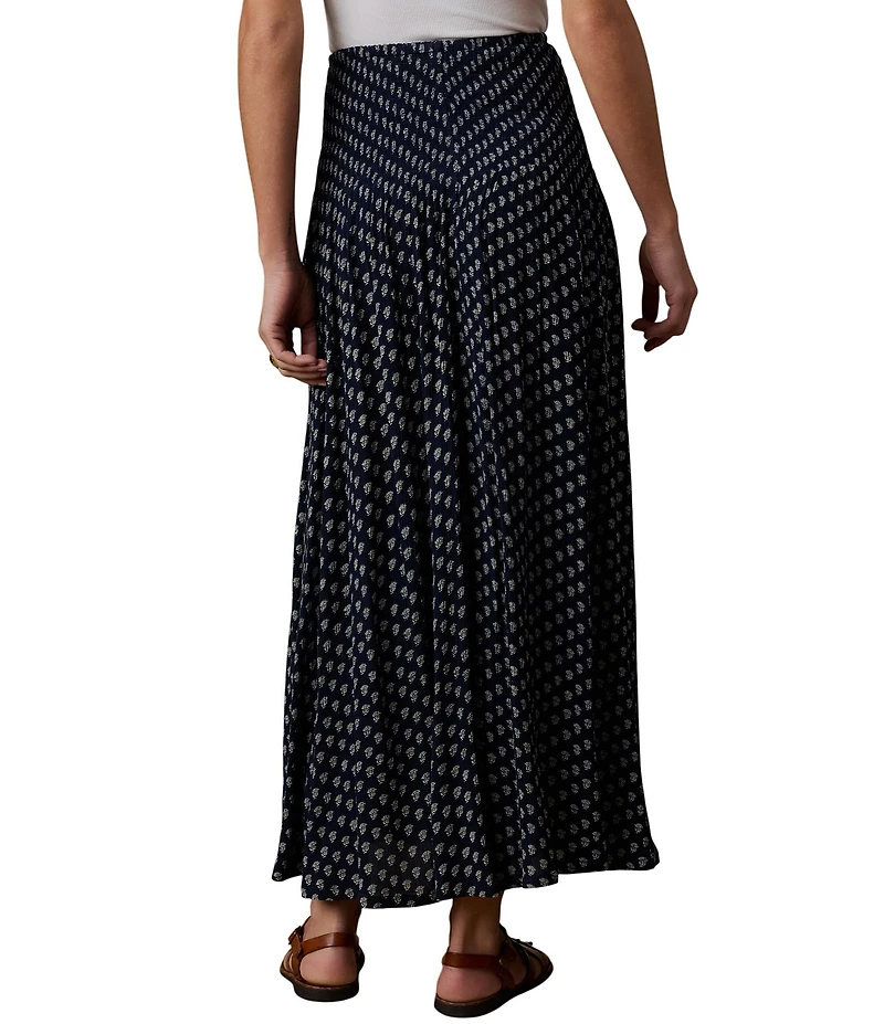 Faherty Sophia Smocked Midi A-Line Coordinating Skirt